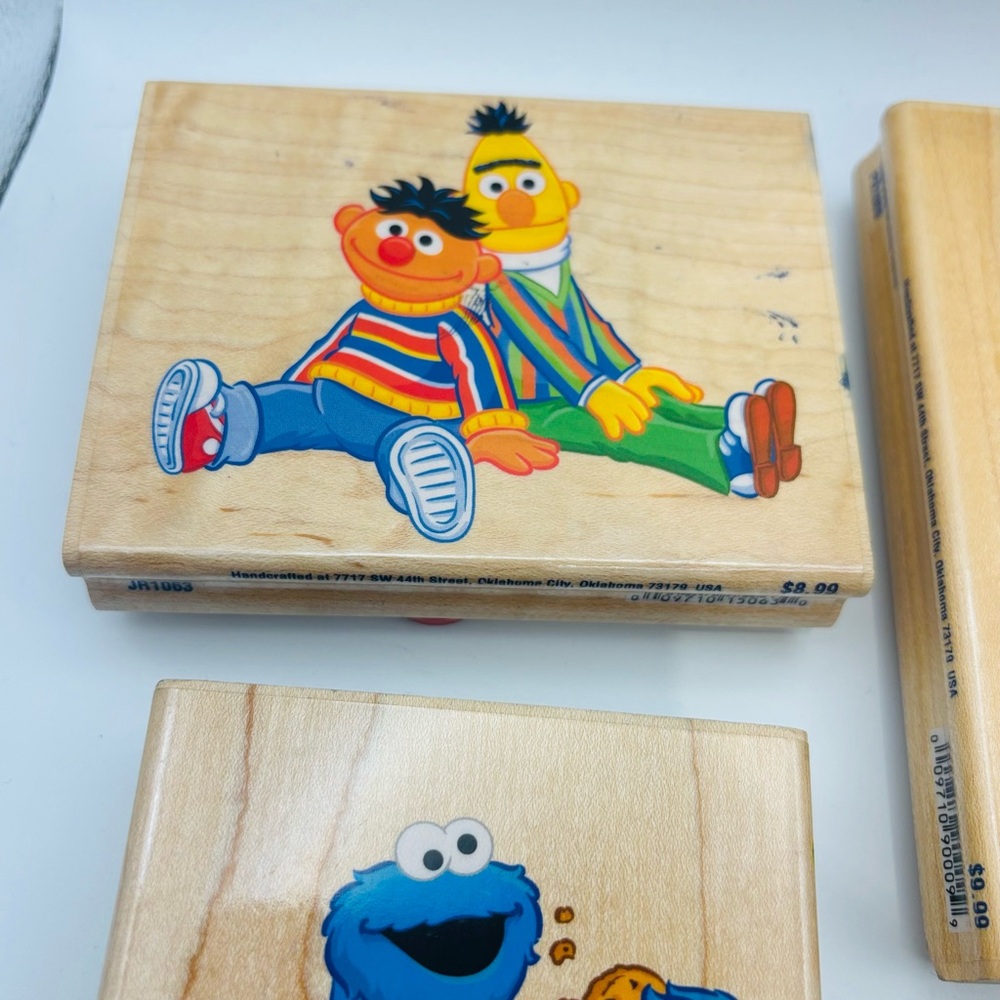 Y2K Sesame Street Wooden Stamps Set – Fun, Colorful, Great Condition - Picture 7 of 14